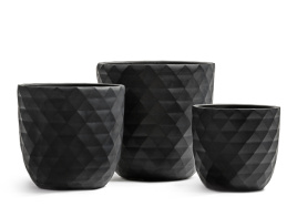 Кашпо TREEZ ERGO - Diamond - Чаша-конус - Антрацит