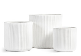 Кашпо TREEZ ERGO - Jet - Цилиндр - Белый камень