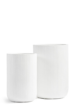 Кашпо TREEZ ERGO - Jet - Высокий цилиндр - Белый камень