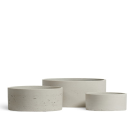 Кашпо TREEZ ERGO - Concrete - Низкий цилиндр - Белый песок