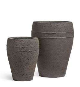 Кашпо TREEZ ERGO - Nero - Амфора - Чёрный туф