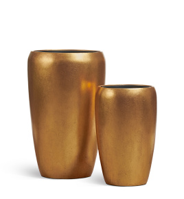 Кашпо TREEZ Effectory - Metal - Высокий округлый конус - Сусальное золото