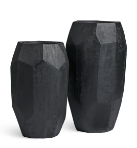 Кашпо TREEZ Effectory - Anthra - Высокий Design-многогранник - Антрацит