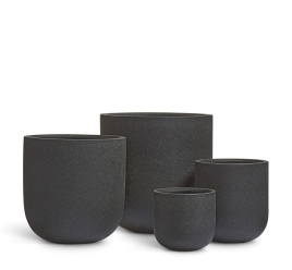 Кашпо TREEZ ERGO - Hard Rock - Цилиндрическая Чаша - Чёрный песок