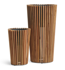 Кашпо TREEZ Effectory - Timberline - Высокий конус - Тёмное дерево