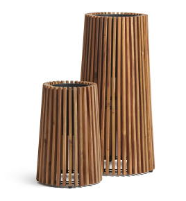 Кашпо TREEZ Effectory - Timberline - Высокий перевёрнутый конус - Тёмное дерево