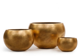 Кашпо TREEZ Effectory - Metal - Полусфера - Сусальное золото