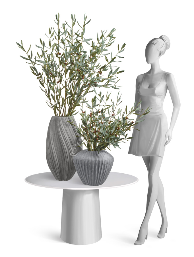 Ветвь оливы интерьерная с плодами (серия Prime) фото