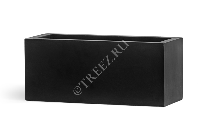 Кашпо TREEZ ERGO - Just - Узкий низкий прямоугольник - Антрацит фото