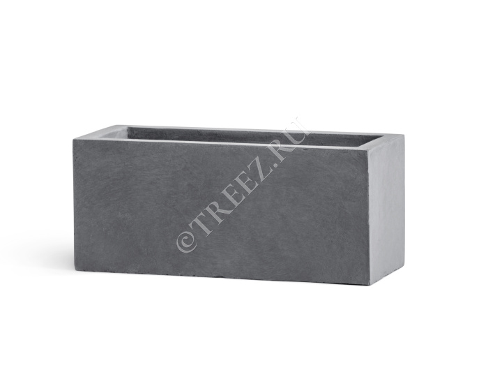Кашпо TREEZ ERGO - Just - Узкий низкий прямоугольник - Светло-серый камень фото