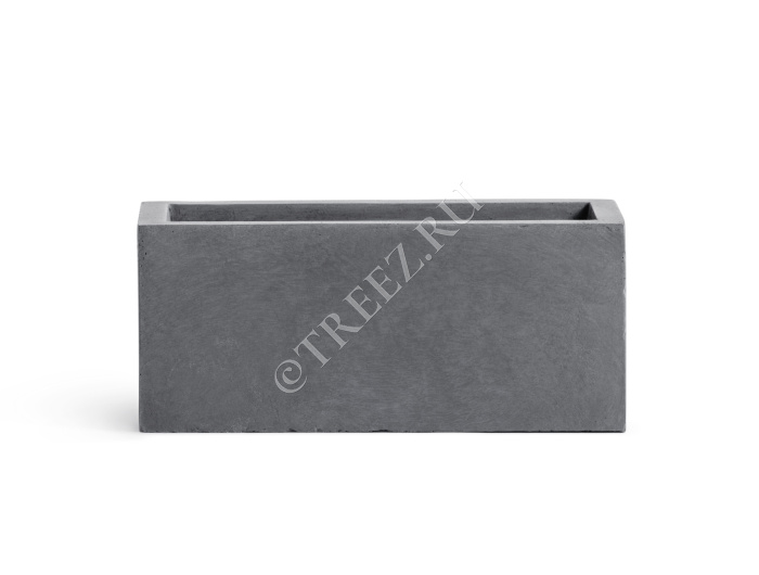 Кашпо TREEZ ERGO - Just - Узкий низкий прямоугольник - Светло-серый камень фото