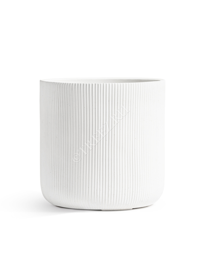 Кашпо TREEZ ERGO - Jet - Цилиндр - Белый камень фото