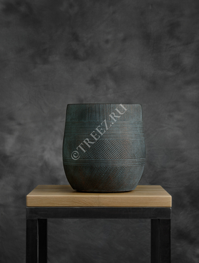 Кашпо TREEZ ERGO - Graphics - Округлая чаша - Окись с медной патиной фото