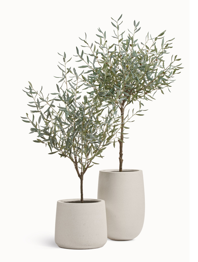 Кашпо TREEZ ERGO - Fine Rock - Чаша Cone - Белый камень фото