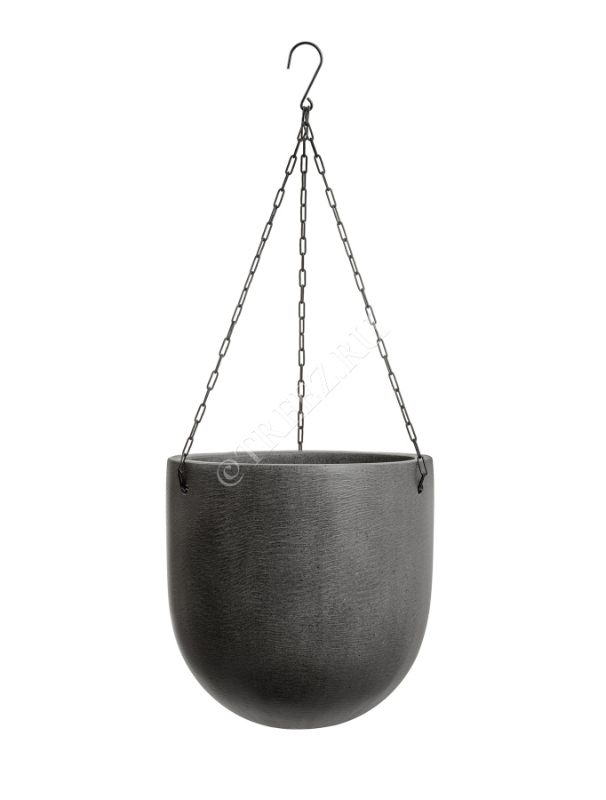 Кашпо TREEZ Effectory - Beton - Чаша большая подвесная - Тёмно-серый бетон фото