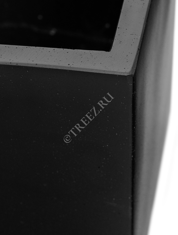 Кашпо TREEZ Effectory - Black Stone - Низкий прямоугольник - Антрацит фото