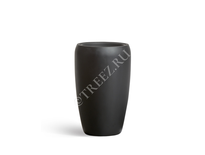 Кашпо TREEZ Effectory - Black Stone - Высокий округлый конус - Антрацит фото