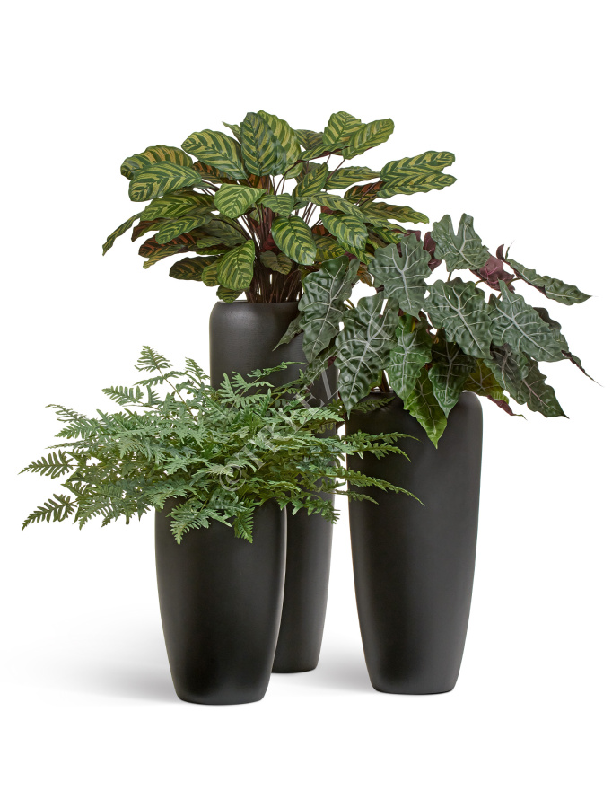 Кашпо TREEZ Effectory - Black Stone - Высокий конус Design - Антрацит фото