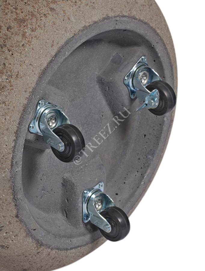 Кашпо TREEZ ERGO - Hard Rock - Цилиндрическая чаша на колёсиках - Песок серый беж фото