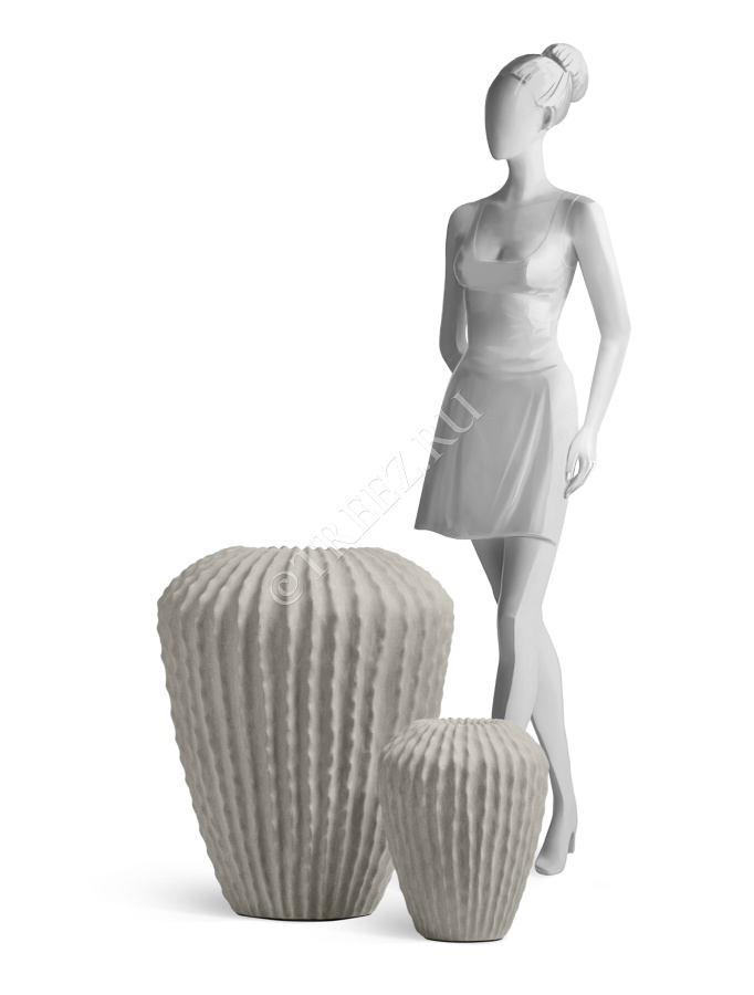 Кашпо TREEZ Effectory - Moho - Высокая Design-ваза - Белый песок фото