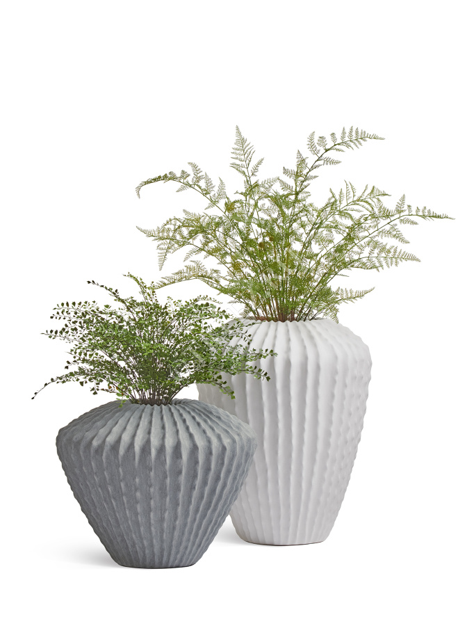 Кашпо TREEZ Effectory - Moho - Высокая Design-ваза - Белый камень фото