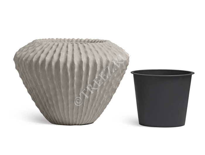 Кашпо TREEZ Effectory - Moho - Design-конус - Белый песок фото