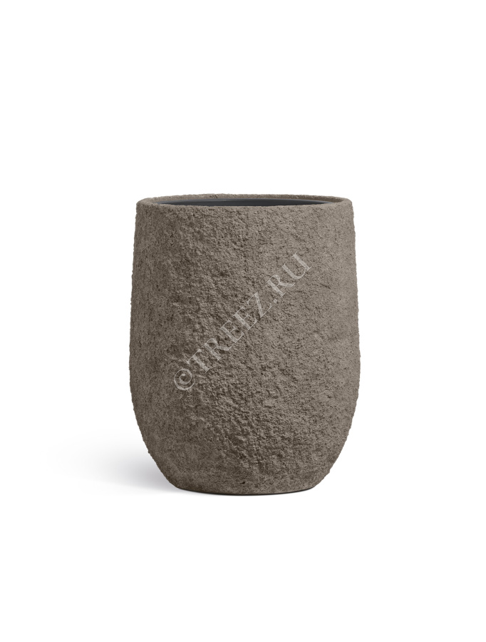 Кашпо TREEZ Effectory - Terra - Чаша middle - Серый беж фото