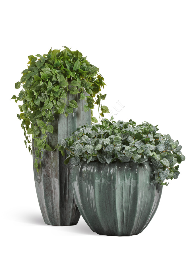 Кашпо TREEZ Effectory - Aura - Высокая Кашпо-ваза - Изумрудный лак фото