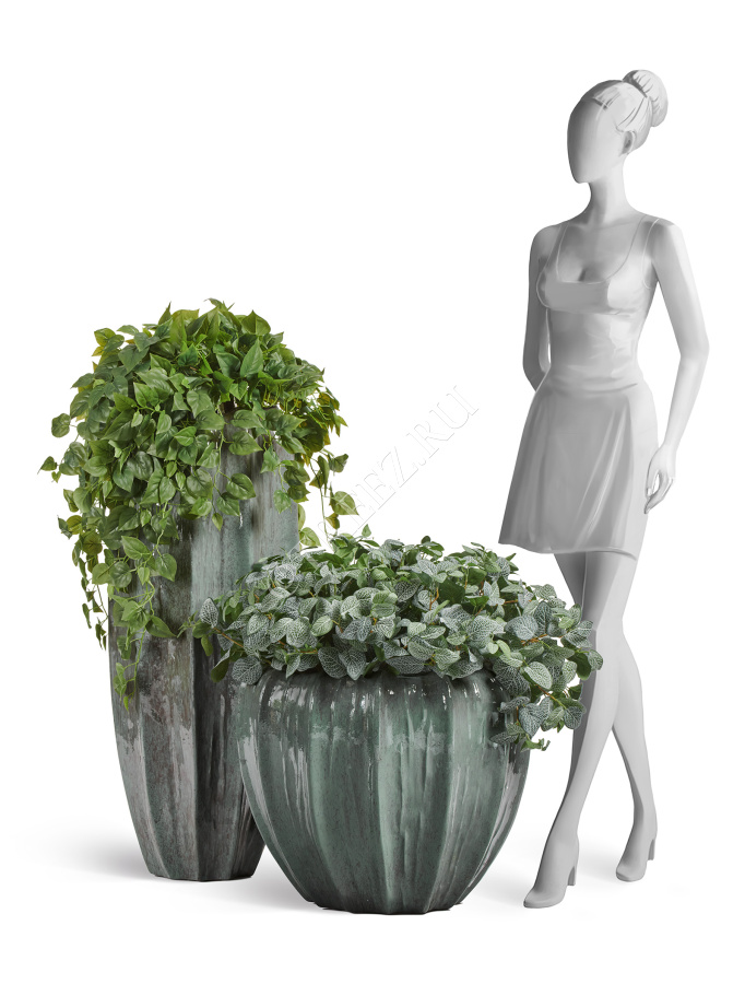 Кашпо TREEZ Effectory - Aura - Высокая Кашпо-ваза - Изумрудный лак фото