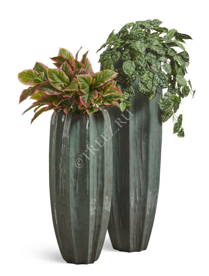 Кашпо TREEZ Effectory - Aura - Высокая Кашпо-ваза - Изумрудный лак фото