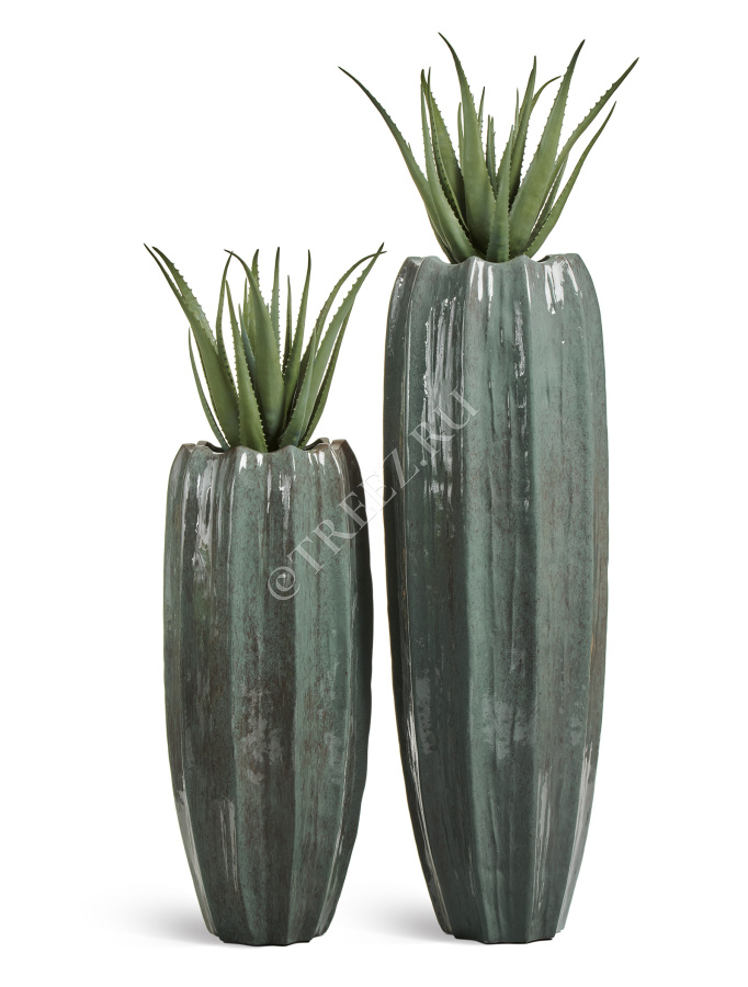 Кашпо TREEZ Effectory - Aura - Высокая Кашпо-ваза - Изумрудный лак фото