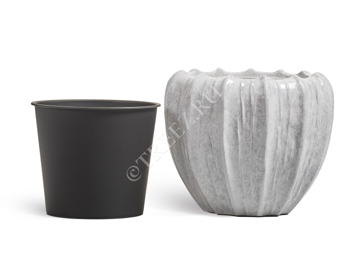 Кашпо TREEZ Effectory - Aura - Чаша - Жемчужный лак фото