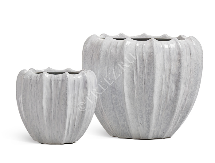 Кашпо TREEZ Effectory - Aura - Чаша - Жемчужный лак фото