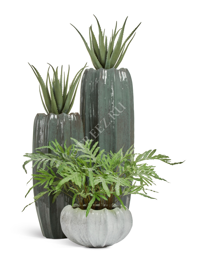 Кашпо TREEZ Effectory - Aura - Низкая Design-чаша - Жемчужный лак фото