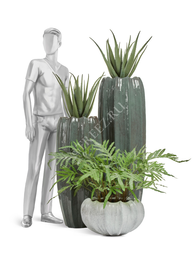 Кашпо TREEZ Effectory - Aura - Низкая Design-чаша - Жемчужный лак фото