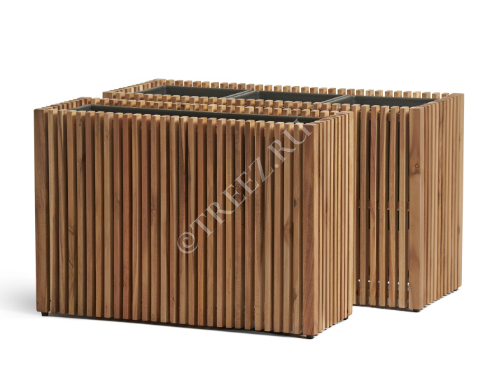 Кашпо TREEZ Effectory - Timberline - Низкий дивайдер - Тёмное дерево фото