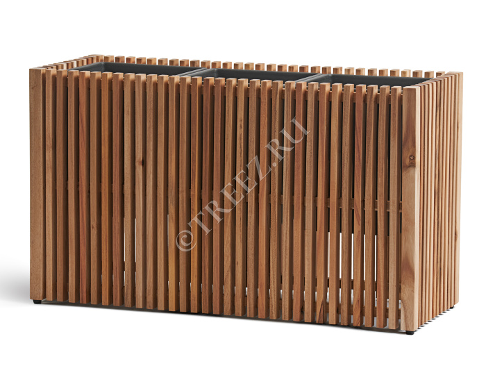 Кашпо TREEZ Effectory - Timberline - Низкий дивайдер - Тёмное дерево фото