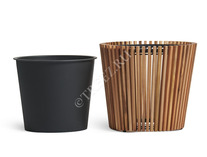 Кашпо TREEZ Effectory - Timberline - Конус - Тёмное дерево фото