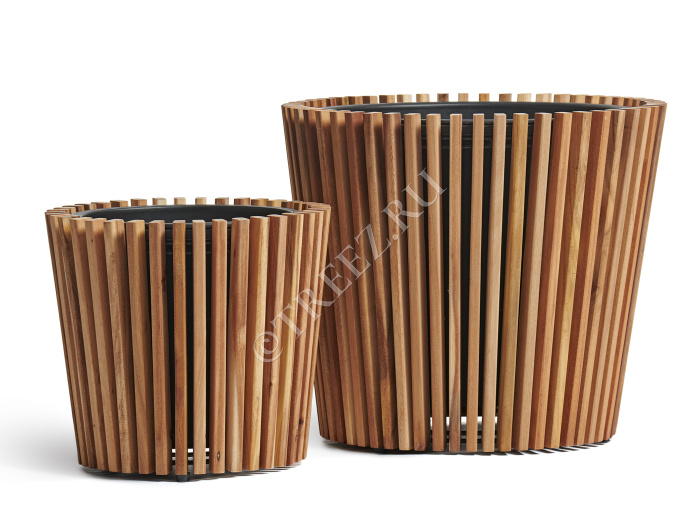 Кашпо TREEZ Effectory - Timberline - Конус - Тёмное дерево фото