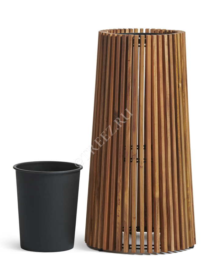 Кашпо TREEZ Effectory - Timberline - Высокий перевёрнутый конус - Тёмное дерево фото