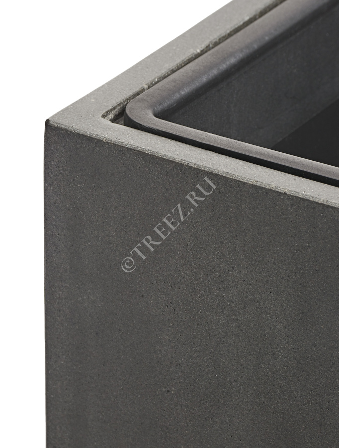 Кашпо TREEZ Effectory - Beton - Куб - Тёмно-серый бетон фото