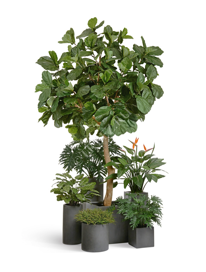 Кашпо TREEZ Effectory - Beton - Куб - Тёмно-серый бетон фото