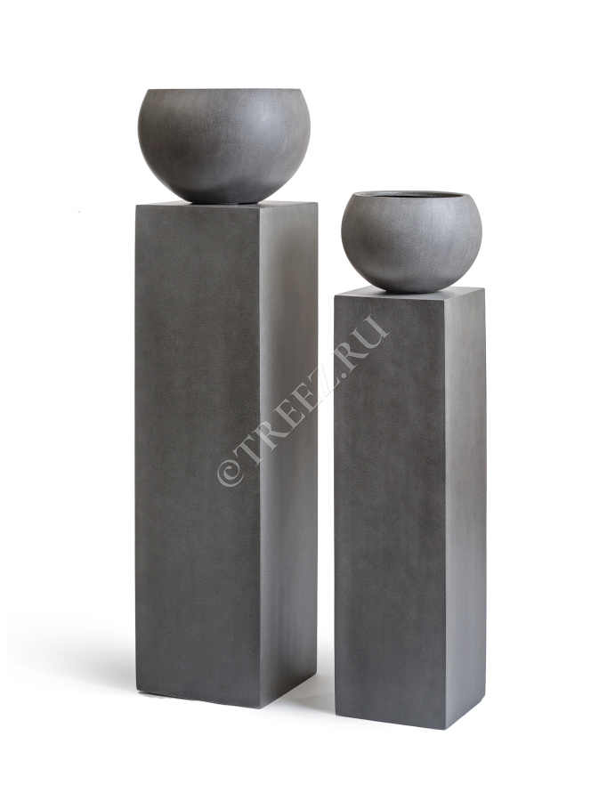 Кашпо TREEZ Effectory - Beton - Колонна - Тёмно-серый бетон фото