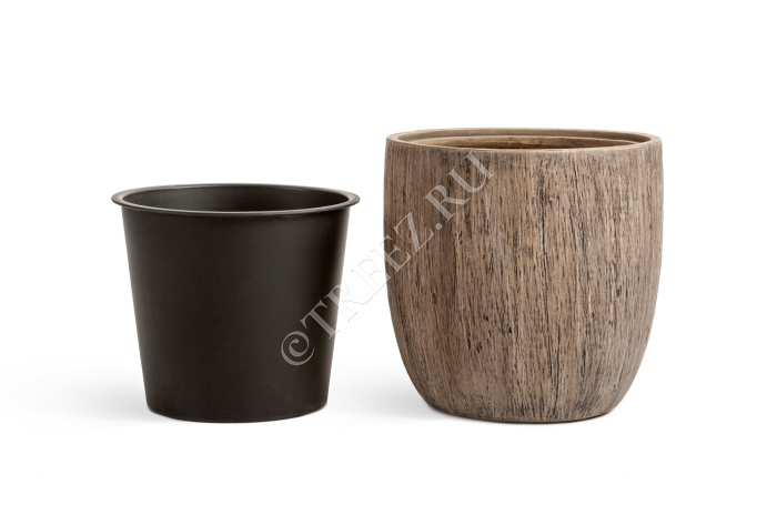 Кашпо TREEZ Effectory - Wood - Округлый конус - Светлый дуб фото