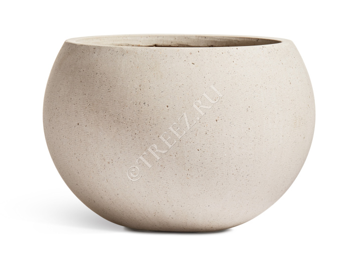 Кашпо TREEZ Effectory - Beton - Полусфера - Белый песок фото