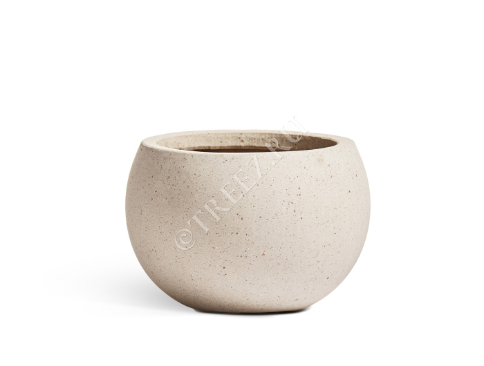 Кашпо TREEZ Effectory - Beton - Полусфера - Белый песок фото