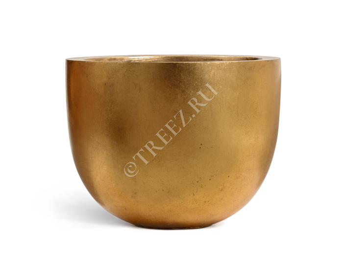 Кашпо TREEZ Effectory - Metal - Низкая конус-чаша - Сусальное золото фото