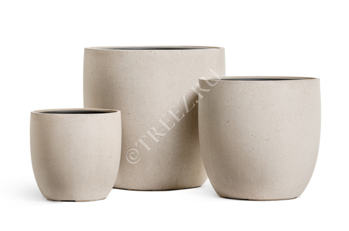 Кашпо TREEZ Effectory - Beton - Округлый конус - Белый песок фото