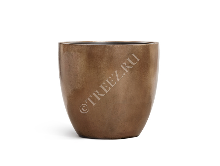Кашпо TREEZ Effectory - Metal - Округлый конус - Тёмное-матовое золото фото