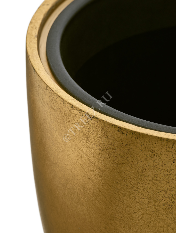 Кашпо TREEZ Effectory - Metal - Округлый конус - Сусальное золото фото